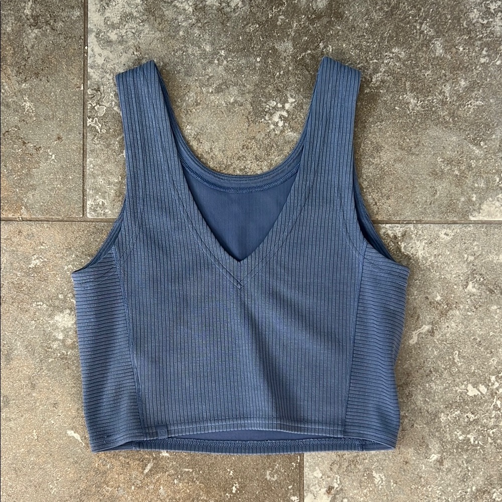 Lululemon Reversible Ribbed Crop Top Blue Size 4